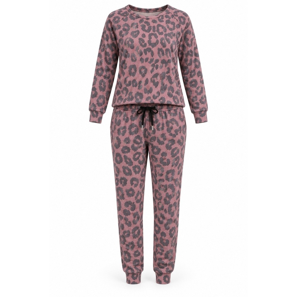 Lark + Grey Leopard Print 2-Piece Pajama Lounge Set | NWT